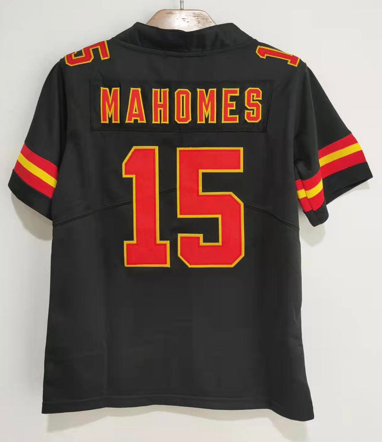 Patrick Mahomes YOUTH Kansas City Chiefs Jersey black product image 1, provided for visual reference and product detail