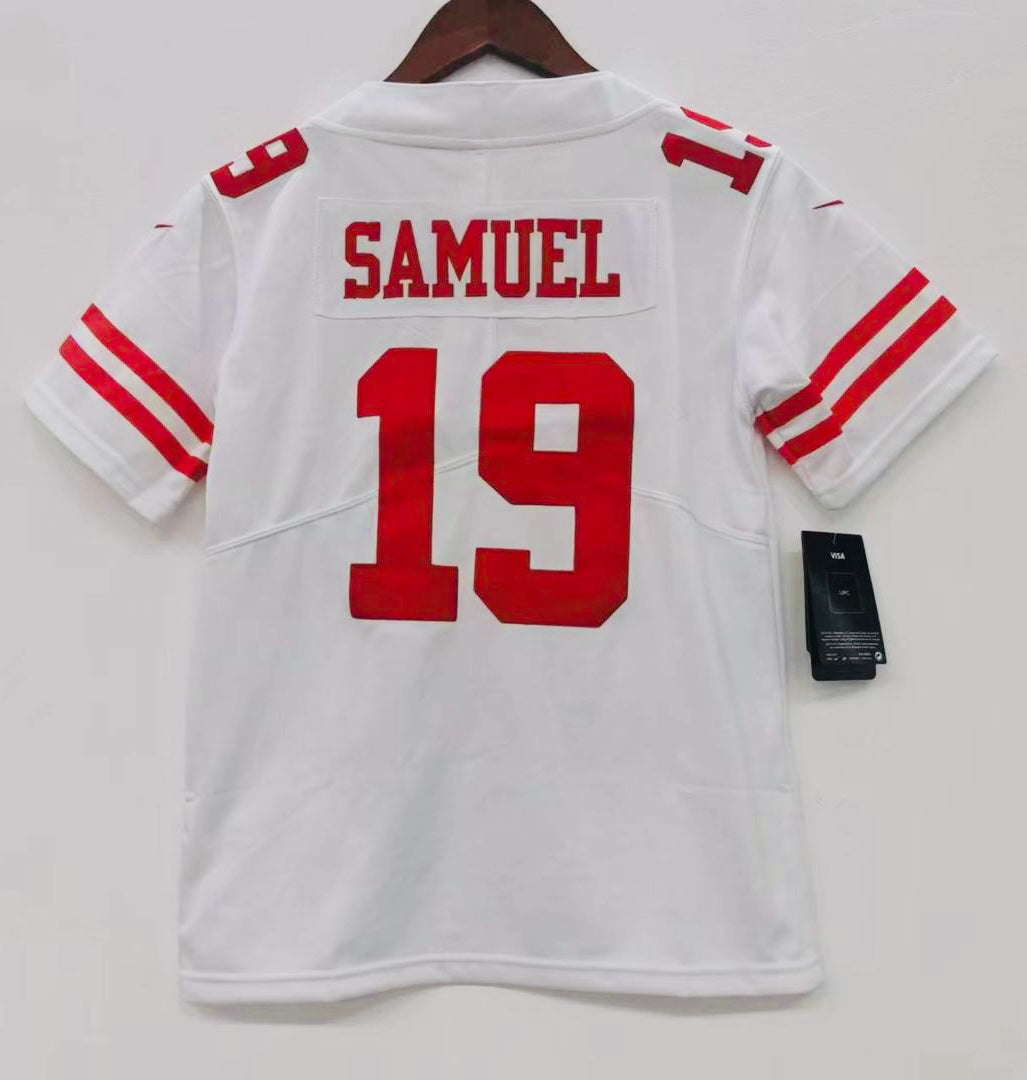 Deebo Samuel San Francisco 49ers YOUTH Jersey white product image 1, provided for visual reference and product detail review