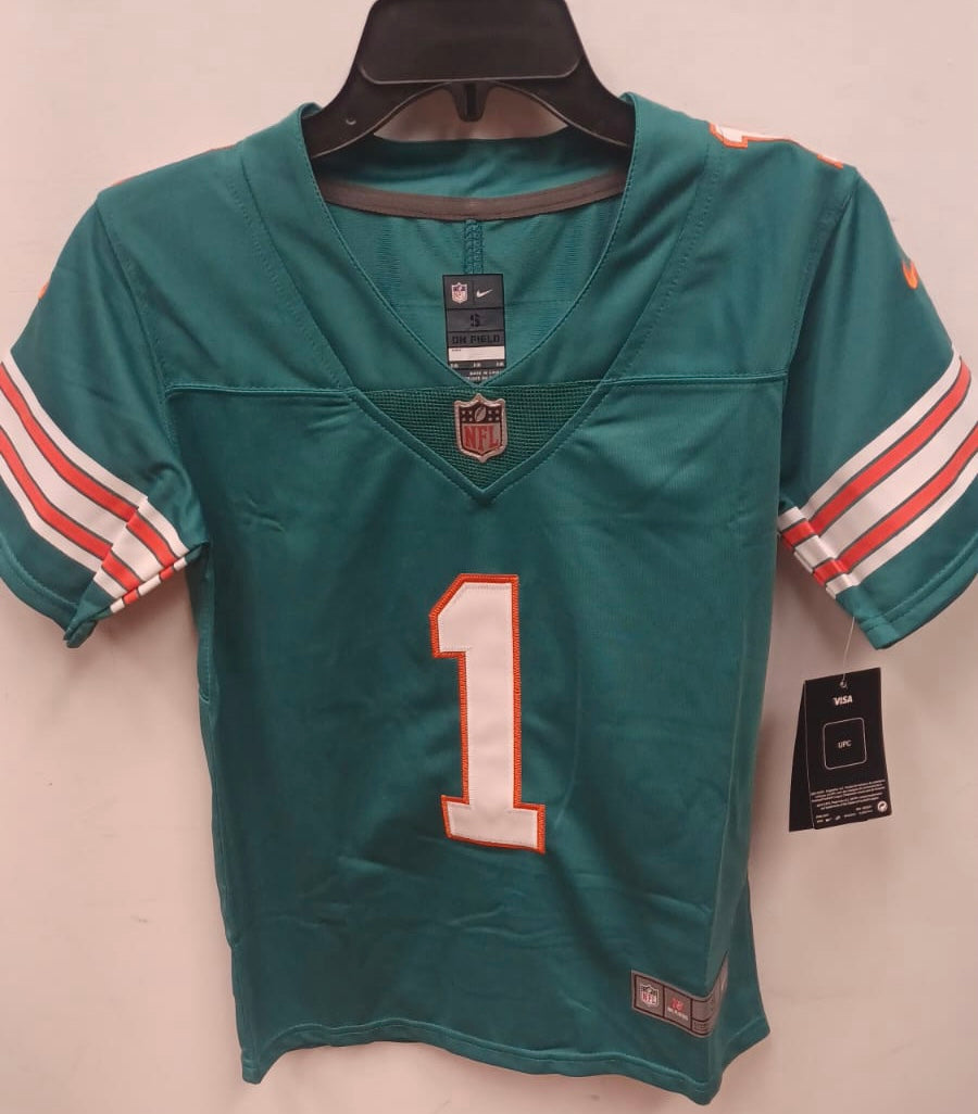 Tua Tagovailoa Miami Dolphins YOUTH Jersey product image 3, provided for visual reference and product detail review