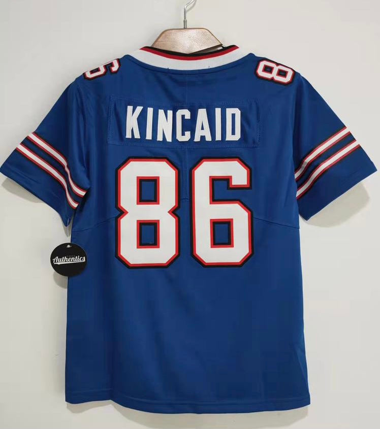 Dalton Kincaid Classic Authentics YOUTH Buffalo Bills Jersey product image 1, provided for visual reference and product