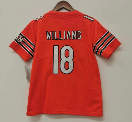 Caleb Williams YOUTH Chicago Bears Jersey Nike Orange product image 1, provided for visual reference and product detail