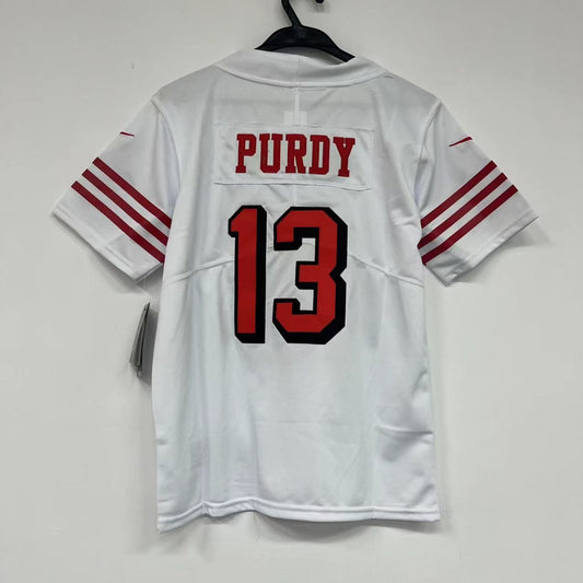 Brock Purdy San Francisco 49ers YOUTH Jersey white product image 1, provided for visual reference and product detail review