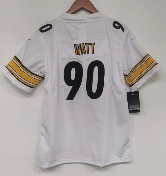 T.J. Watt YOUTH Pittsburgh Steelers Jersey Nike White product image 1, provided for visual reference and product detail