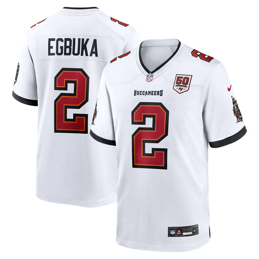 Emeka Egbuka Tampa Bay Buccaneers YOUTH KIDS Official Nike Jersey white product image 1, provided for visual reference and