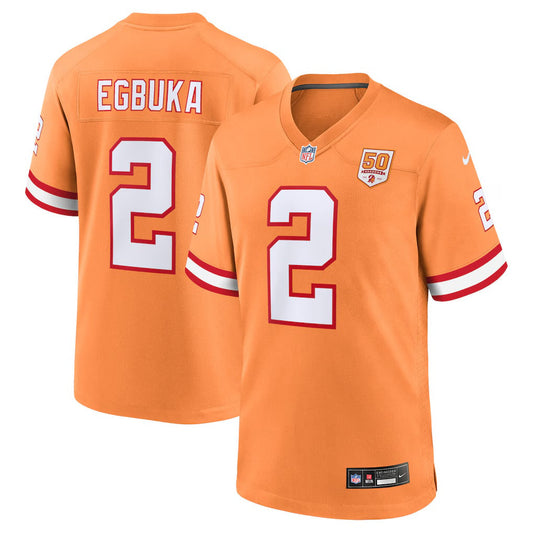 Emeka Egbuka Tampa Bay Buccaneers YOUTH KIDS Official Nike Retro Jersey product image 1, provided for visual reference and