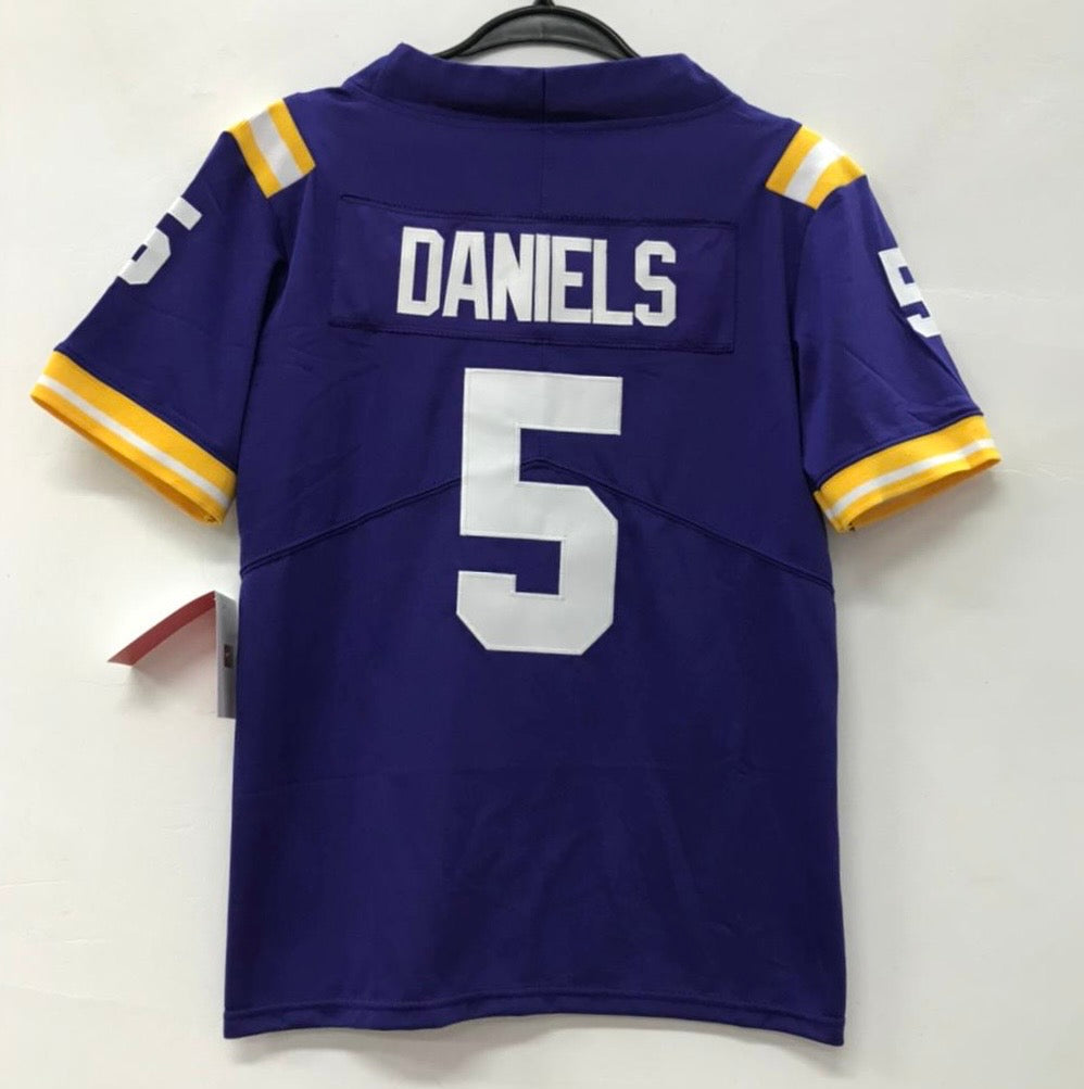Jayden Daniels LSU Tigers YOUTH Kids Jersey product image 1, provided for visual reference and product detail review