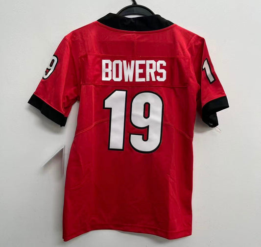 Brock Bowers YOUTH KIDS Georgia Bulldogs Official NCAA Nike Jersey red product image 1, provided for visual reference and