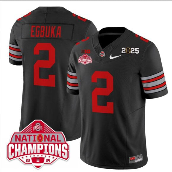 Emeka Egbuka Ohio State Buckeyes YOUTH KIDS Jersey NIKE black product image 1, provided for visual reference and product