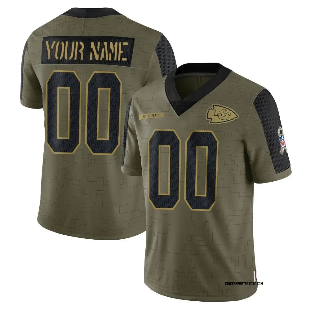 Kansas City Chiefs Any Name & Number customized YOUTH KIDS Official NFL Salute to Service Jersey product image 1, provided