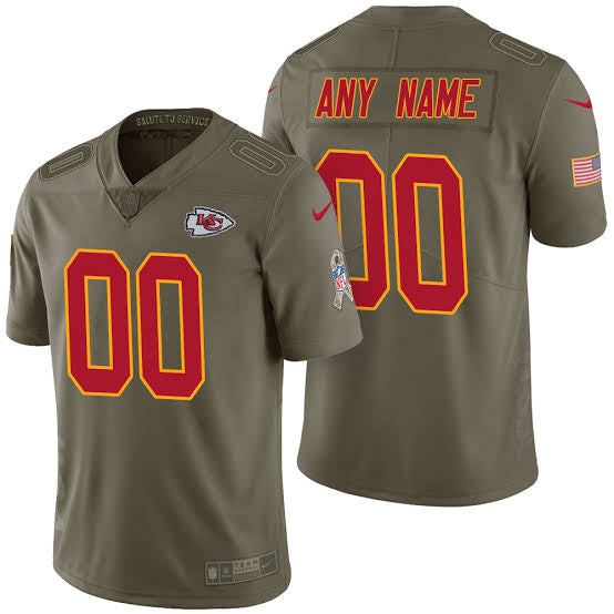 Kansas City Chiefs Any Name & Number customized YOUTH KIDS Official NFL Salute to Service Jersey product image 1, provided