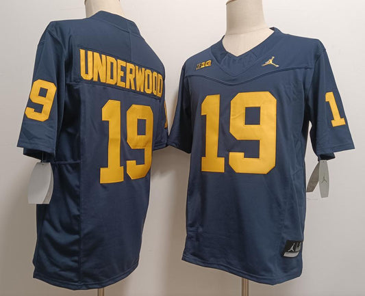 Bryce Underwood YOUTH KIDS Michigan Wolverines Official NCAA Jersey blue product image 1, provided for visual reference and