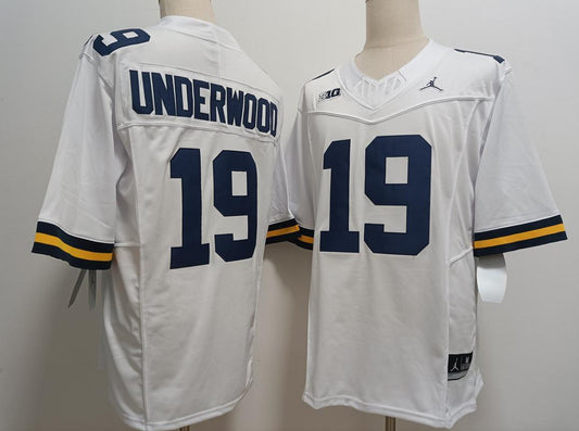 Bryce Underwood YOUTH KIDS Michigan Wolverines Official NCAA Jersey white product image 1, provided for visual reference and