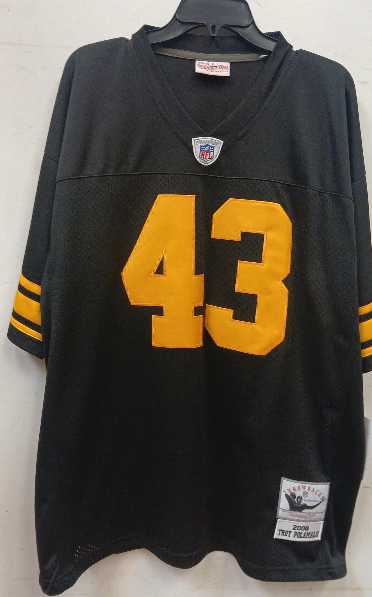 Troy Polamalu Youth Kids Pittsburgh Steelers 2008 Official NFL Mitchell & Ness Jersey product image 2, provided for visual