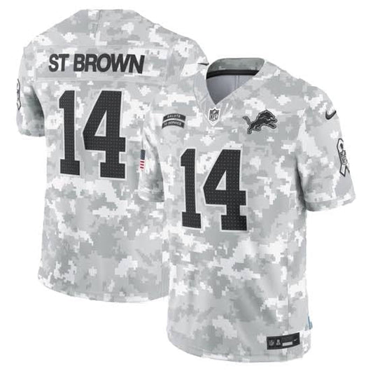 Amon-Ra ST Brown YOUTH KIDS Detroit Lions Official NFL Nike Salute to Service Jersey product image 1, provided for visual