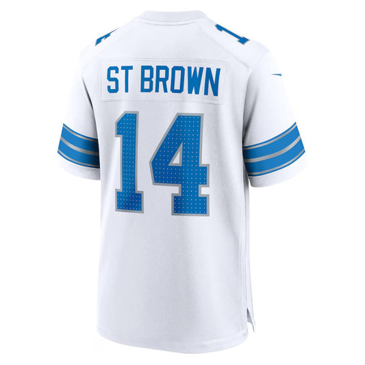 Amon-Ra ST Brown YOUTH KIDS Detroit Lions Official NFL Nike Jersey white product image 1, provided for visual reference and