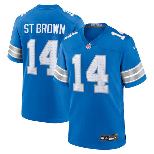 Amon-Ra ST Brown YOUTH KIDS Detroitk Lions Official NFL Nike Jersey black blue product image 1, provided for visual