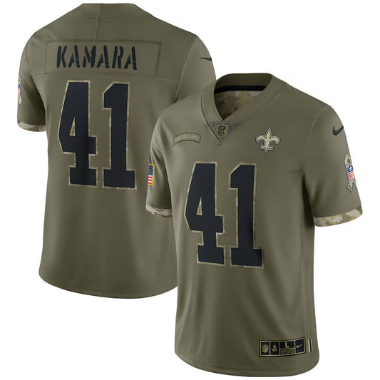 Alvin Kamara YOUTH KIDS New Orleans Saints Official NFL Nike Salute to Service Jersey product image 1, provided for visual