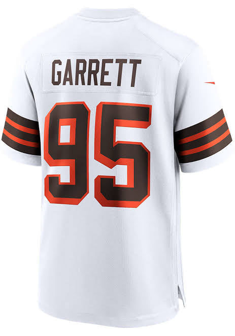 Myles Garrett YOUTH KIDS Cleveland Browns Official NFL Nike Jersey White product image 1, provided for visual reference and