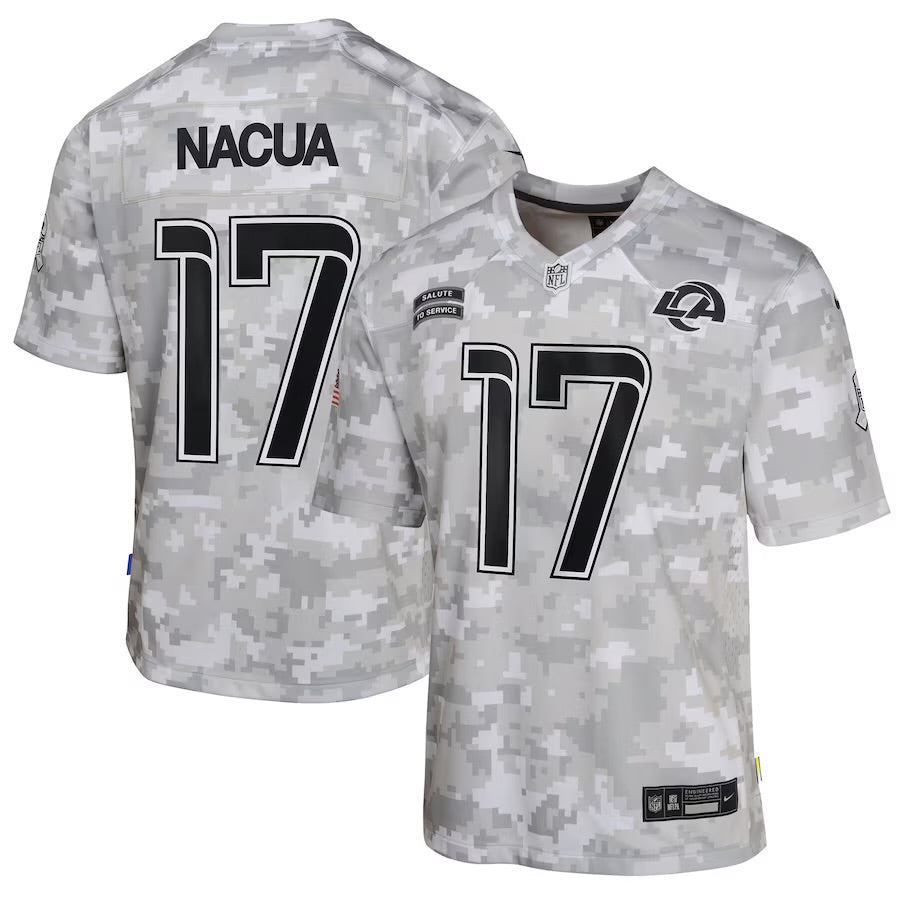 Puka Nacua YOUTH KIDS Los Angeles Rams Official NFL Jersey product image 1, provided for visual reference and product detail