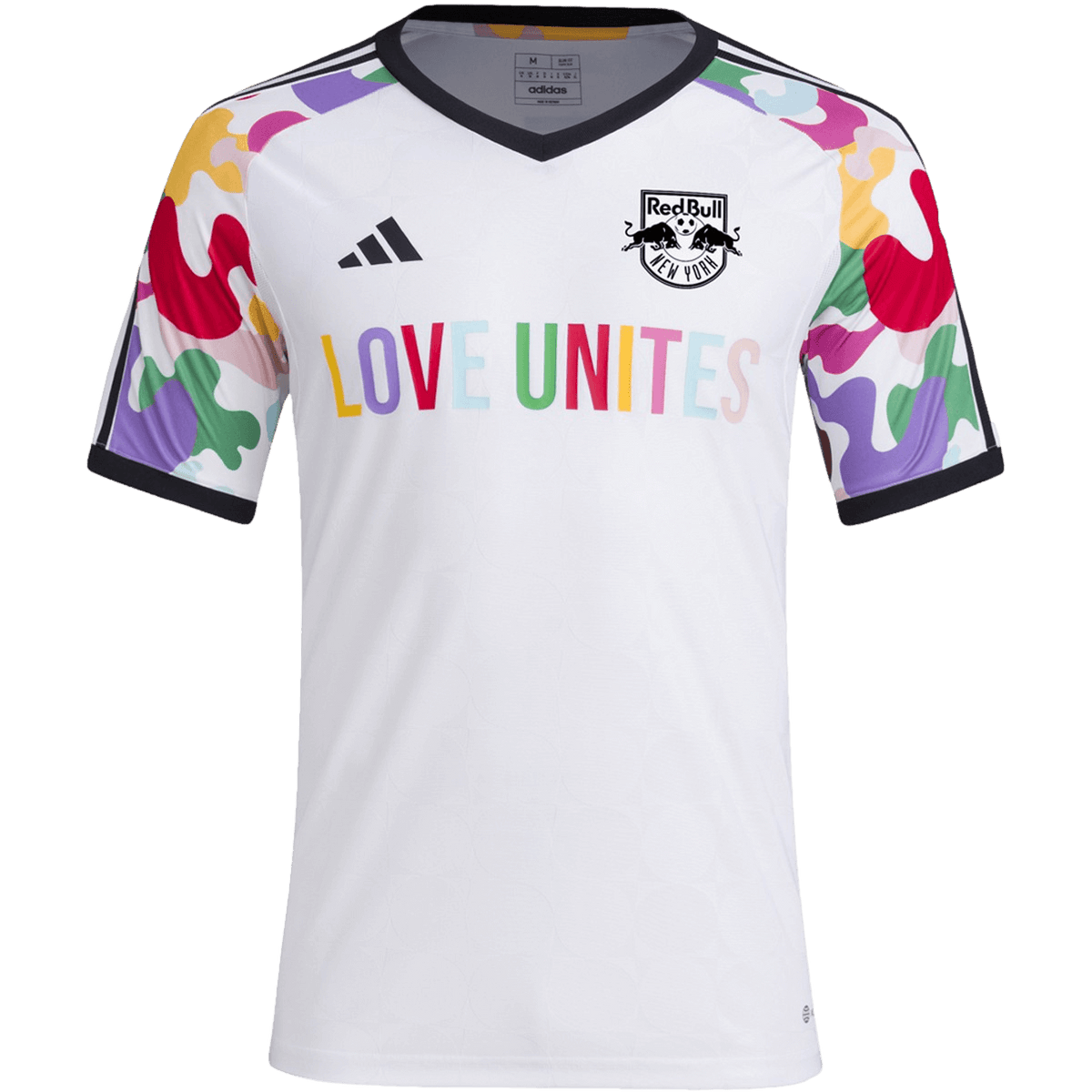Adidas New York Red Bulls 2023 MLS Pride Pre-Match Jersey product image 1, provided for visual reference and product detail