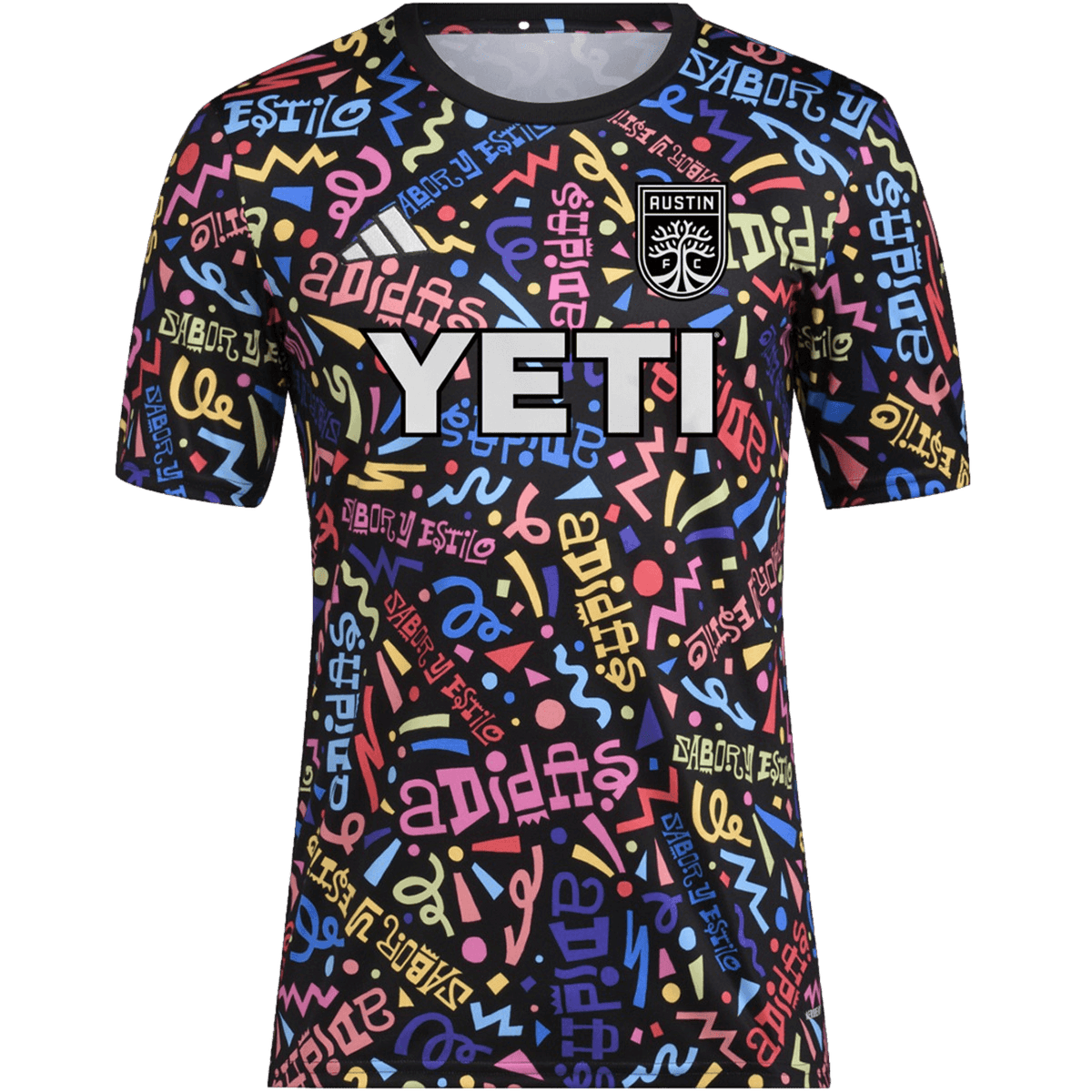 Adidas Austin FC Hispanic Heritage Month Pre-Match Jersey product image 1, provided for visual reference and product detail