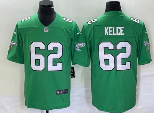 Jason Kelce Philadelphia Eagles Official NFL Nike Jersey Kelly Green stitched letters and numbers product image 3, provided