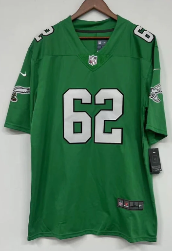 Jason Kelce Philadelphia Eagles Official NFL Nike Jersey Kelly Green stitched letters and numbers product image 2, provided
