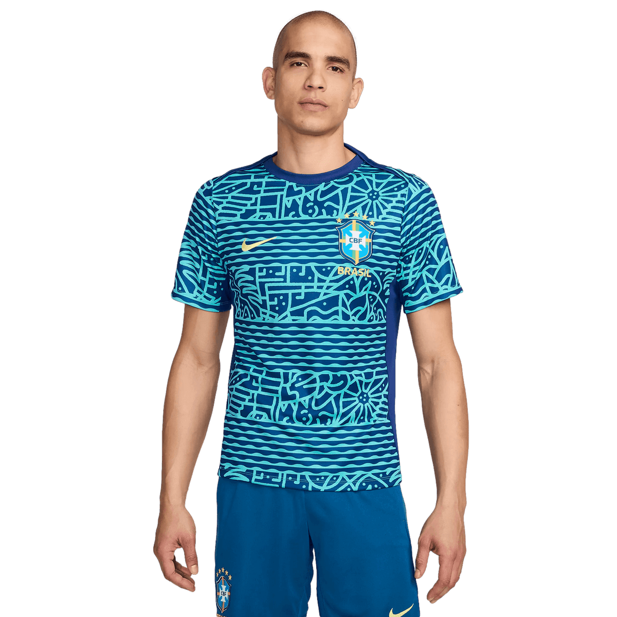 Nike Brazil Academy Pro Pre-Match Jersey product image 1, provided for visual reference and product detail review