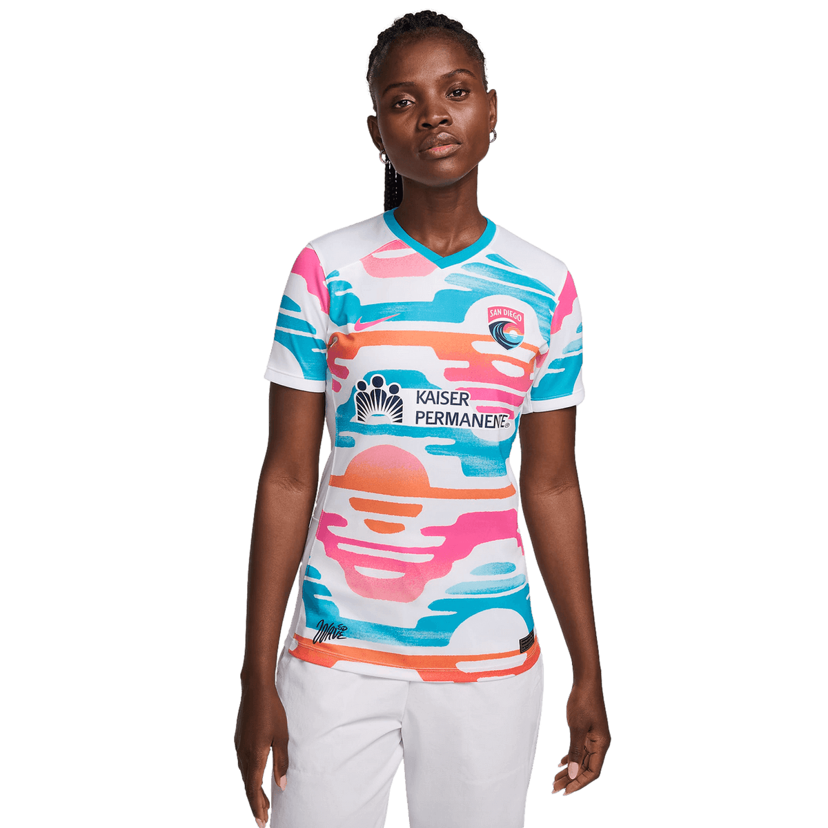 Nike San Diego Wave 2024 Womens Home Jersey product image 1, provided for visual reference and product detail review