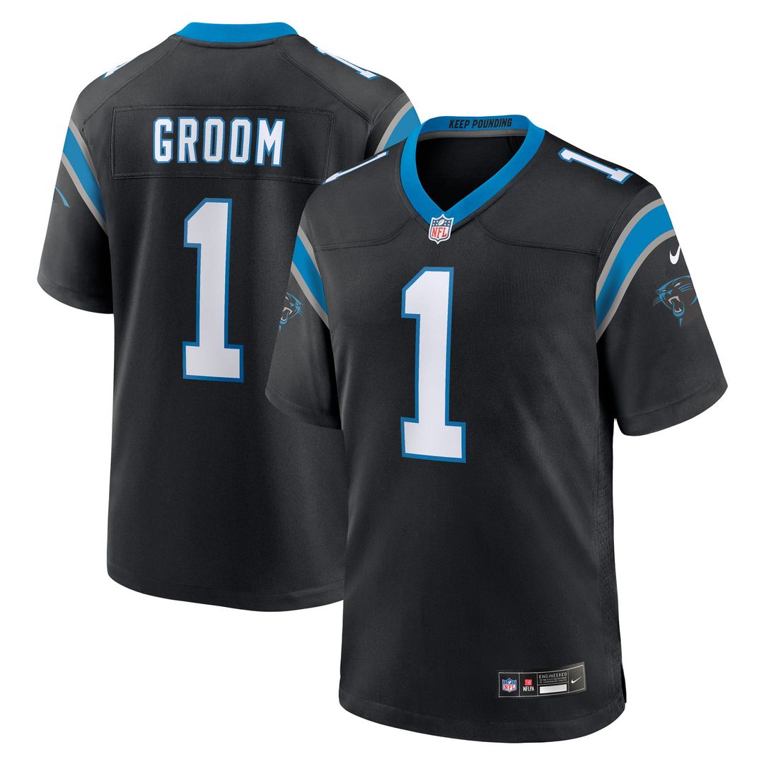 Men's Carolina Panthers Number 1 Groom Nike Black Game product image 1