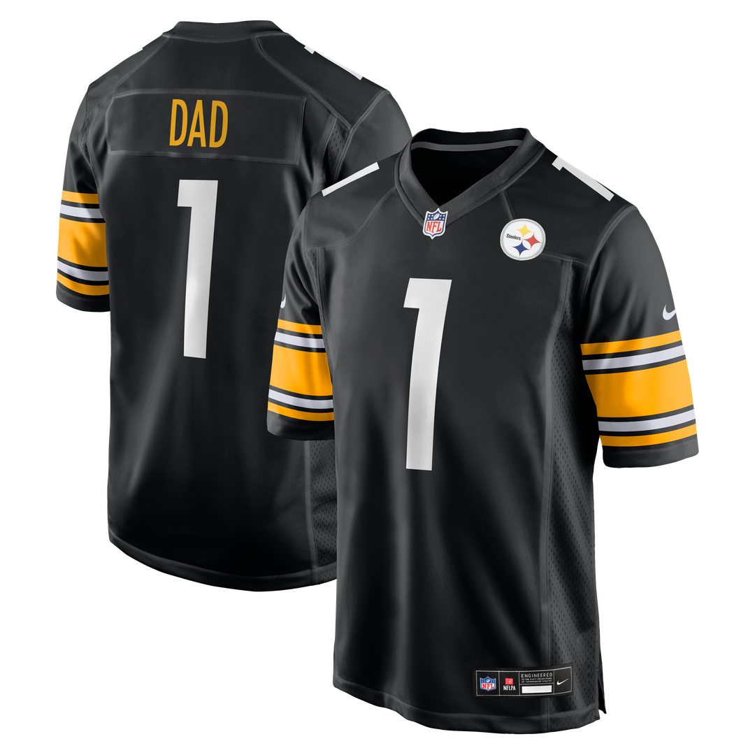 Men's Pittsburgh Steelers Number 1 Dad Nike Black Game product image 1