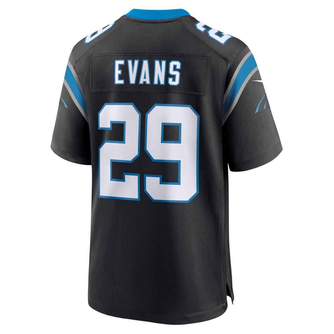 Men's Carolina Panthers Akayleb Evans Nike Black Team Game product image 2