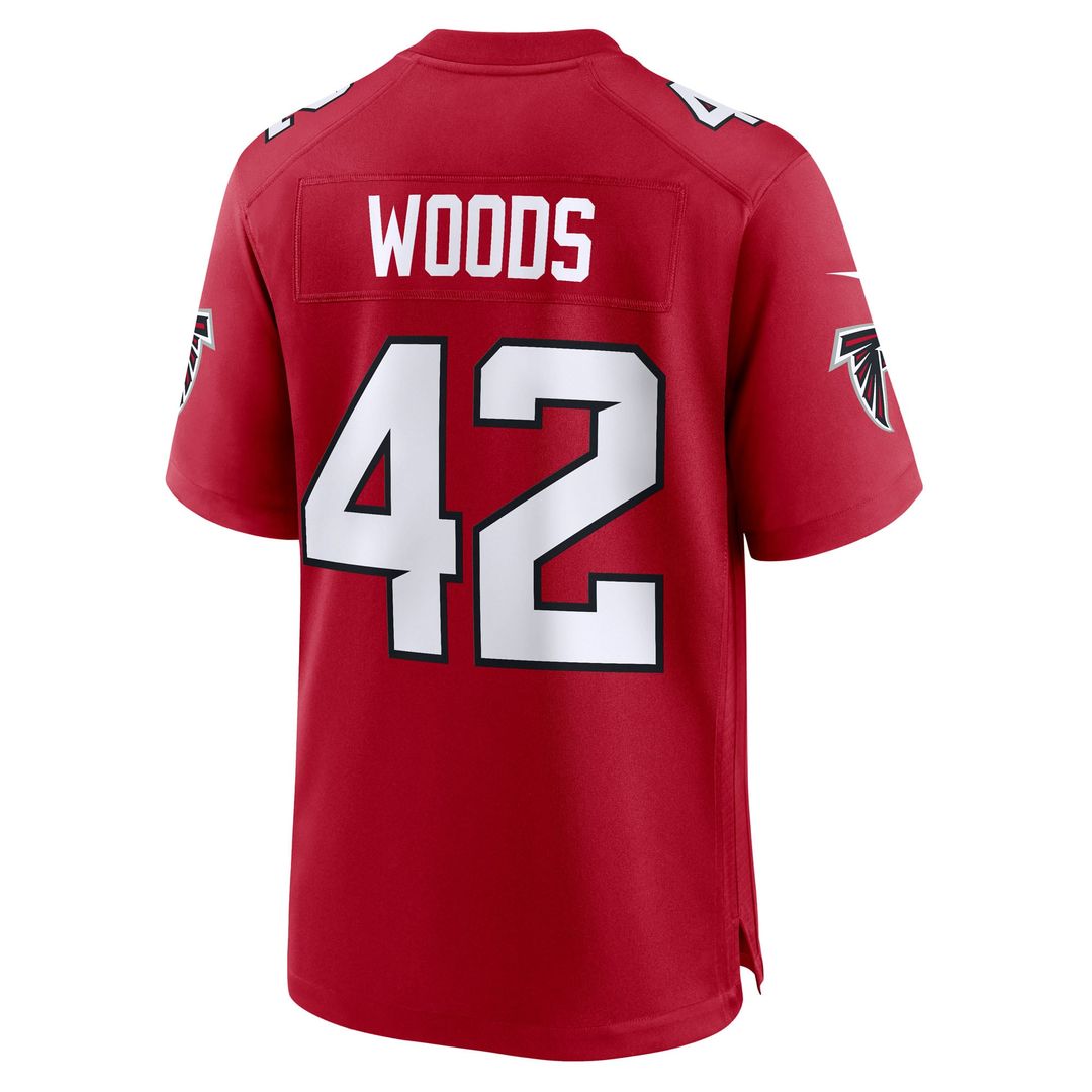 Men's Atlanta Falcons Josh Woods Nike Red Team Game Jersey product image 3