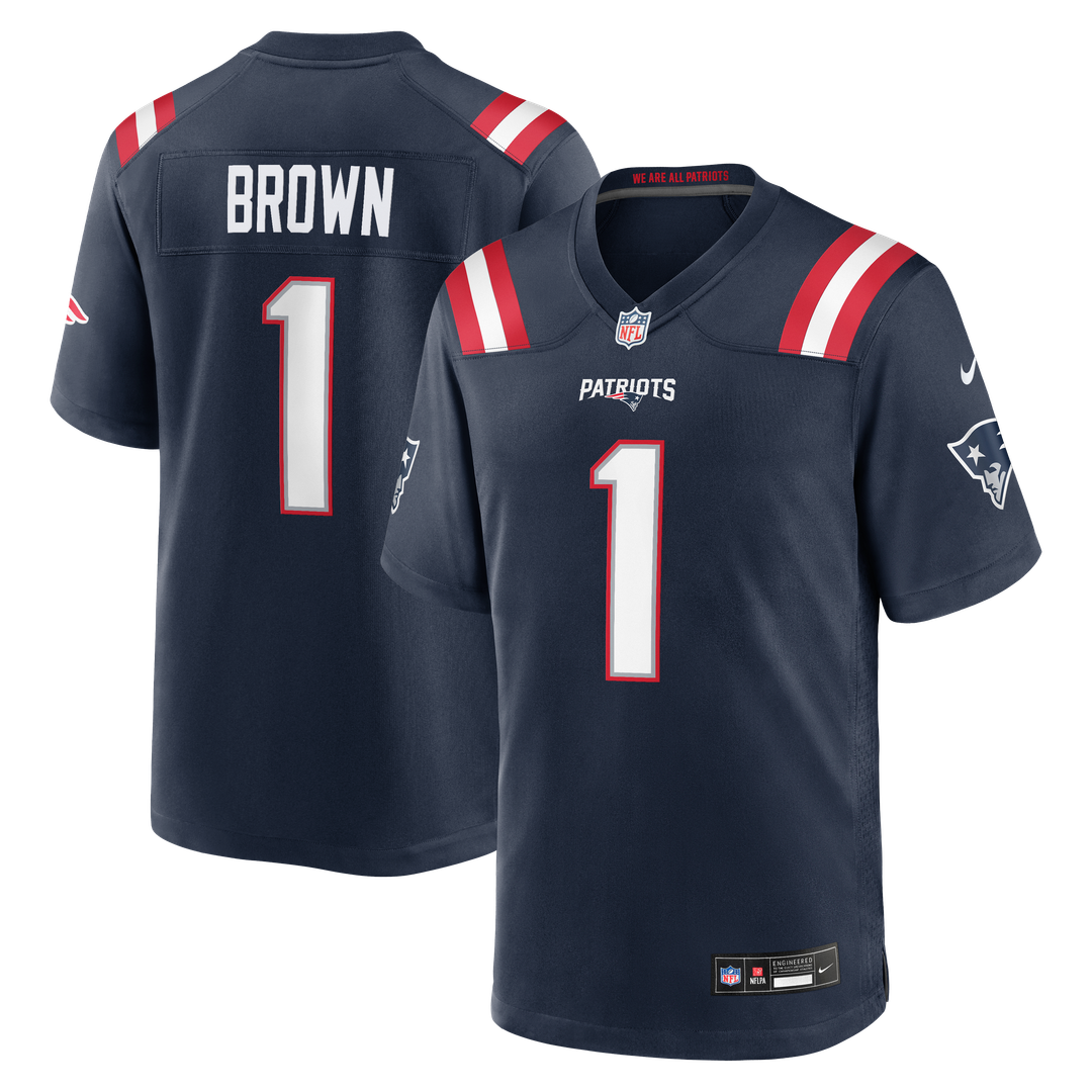 Men's New England Patriots A.J. Brown Nike Navy Team Game product image 1