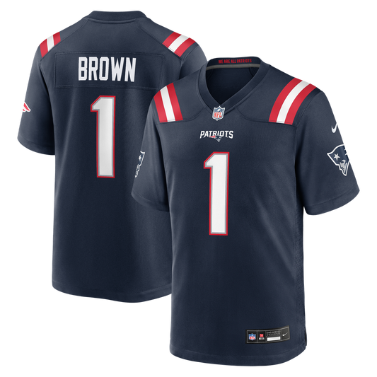 Men's New England Patriots A.J. Brown Nike Navy Team Game product image 1