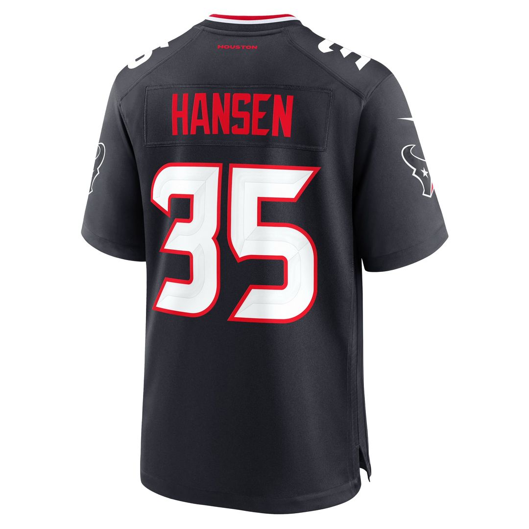 Men's Houston Texans Jake Hansen Nike Navy Team Game Jersey product image 3