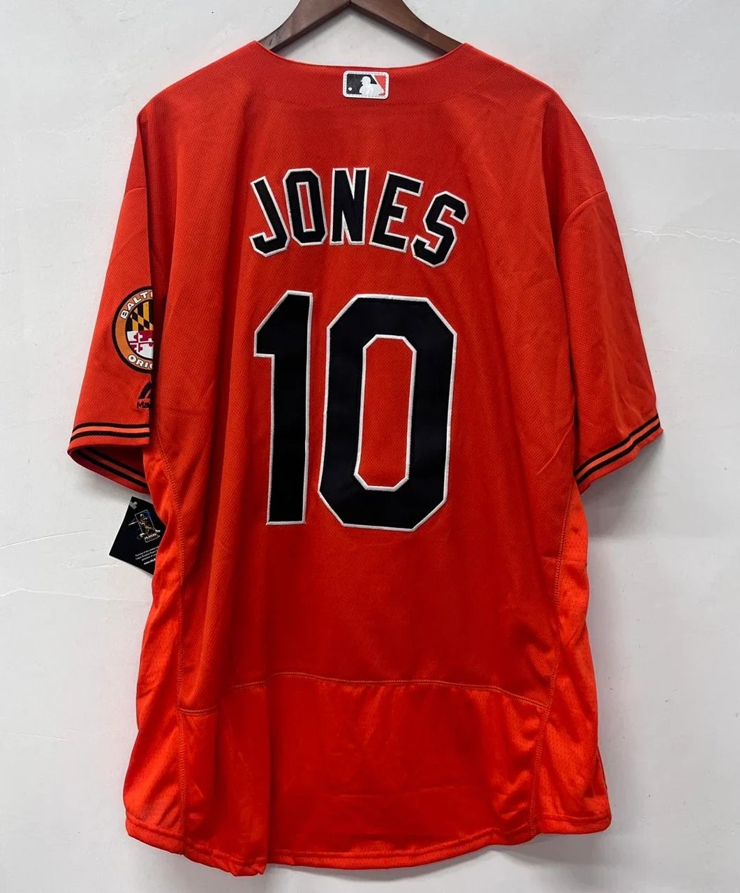 Adam Jones Baltimore Orioles jersey Majestic Orange product image 2, provided for visual reference and product detail review