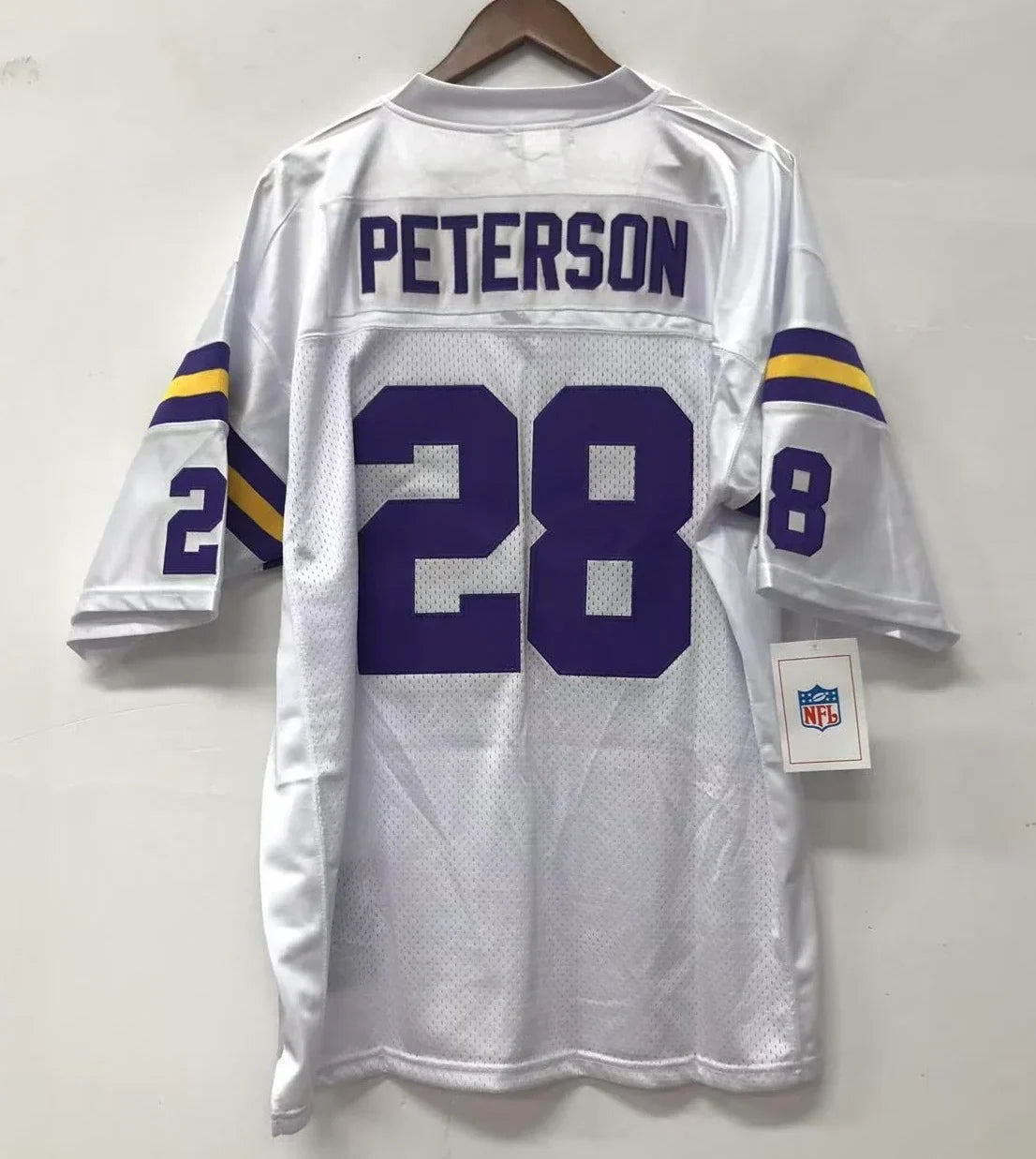 Adrian Peterson Minnesota Vikings Jersey Mitchell & Ness white product image 1, provided for visual reference and product