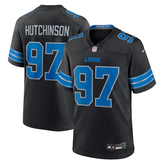 Aiden Hutchinson Detroit Lions Official NFL Nike Jersey 2024 black product image 1, provided for visual reference and