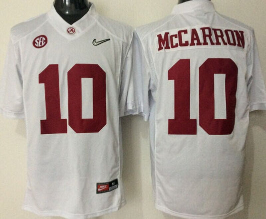 A. J. McCarron Alabama Jersey white product image 1, provided for visual reference and product detail review