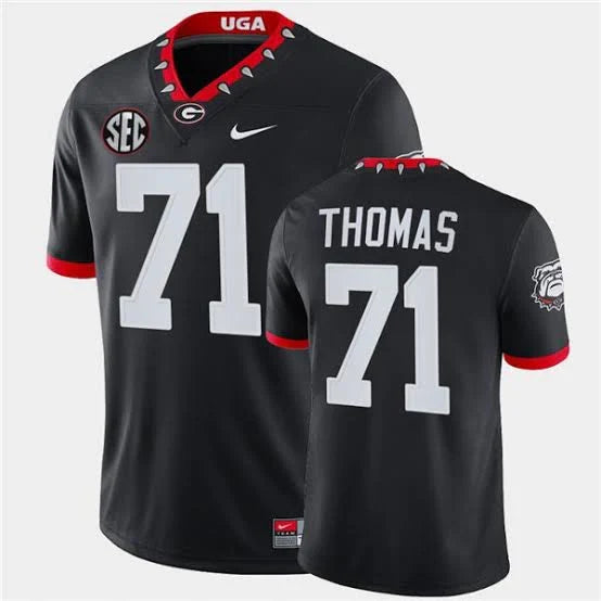 Andrew Thomas Georgia Bulldogs Jersey Nike Black product image 1, provided for visual reference and product detail review