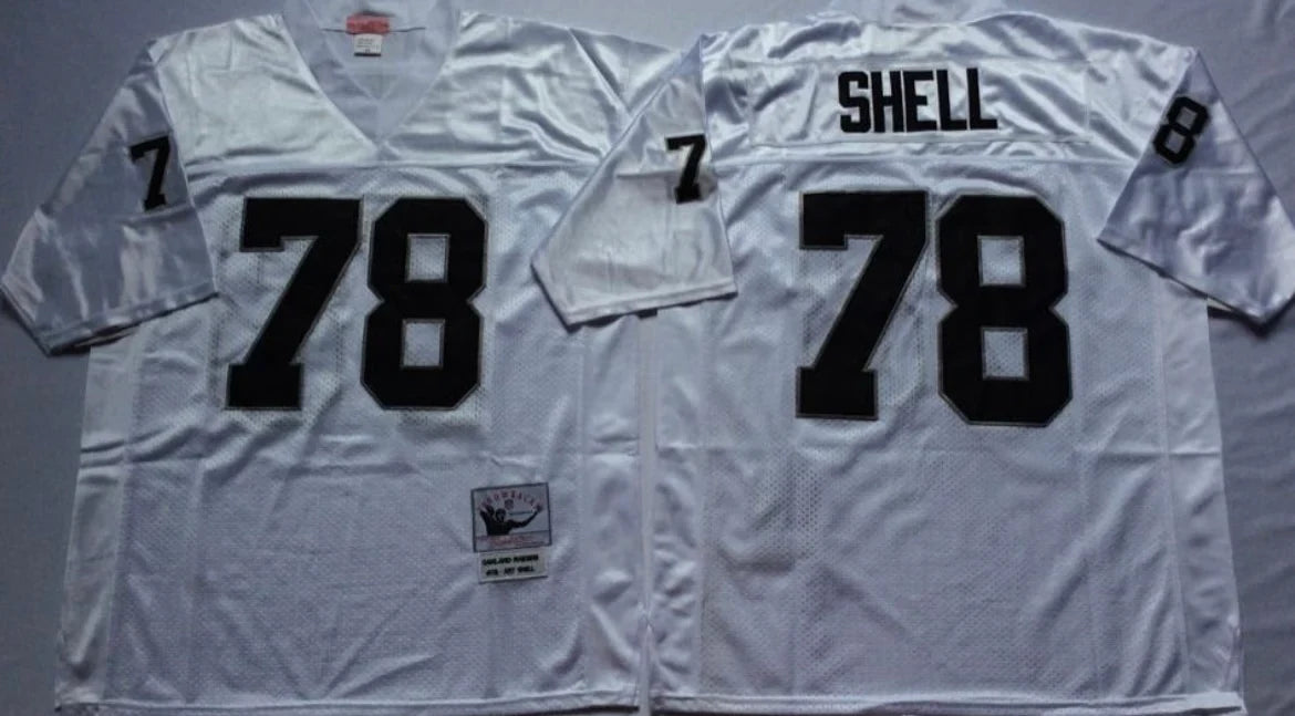 Art Shell Oakland Raiders NFL Mitchell & Ness Jersey white product image 1, provided for visual reference and product detail