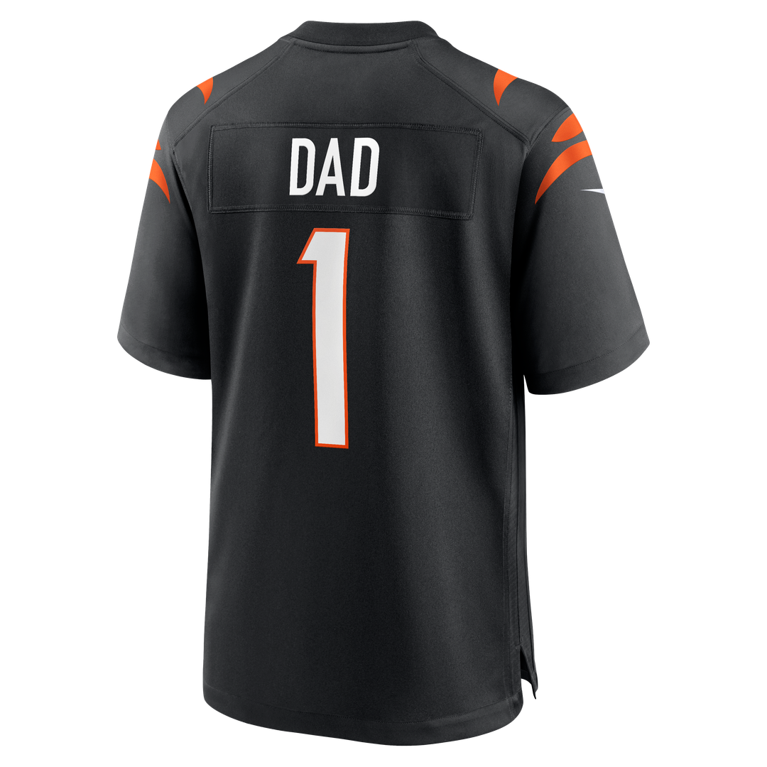 Men's Cincinnati Bengals Number 1 Dad Nike Black Game Jersey product image 3