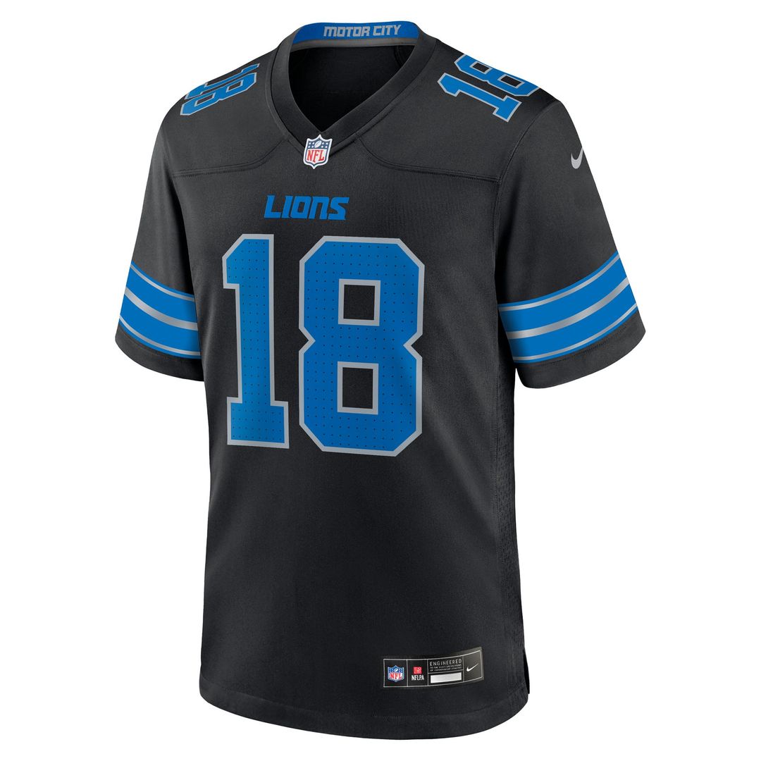 Men's Detroit Lions Isaac TeSlaa Nike Black Alternate Game product image 8
