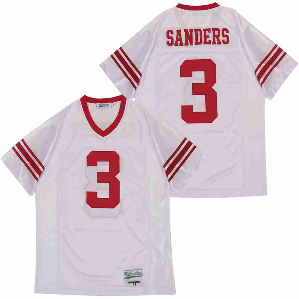 Barry Sanders High School Jersey Wichita North High Kansas White product image 1, provided for visual reference and product