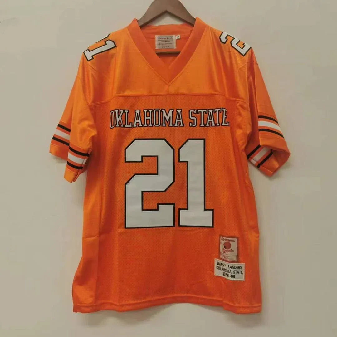 Barry Sanders Oklahoma State Jersey orange product image 2, provided for visual reference and product detail review