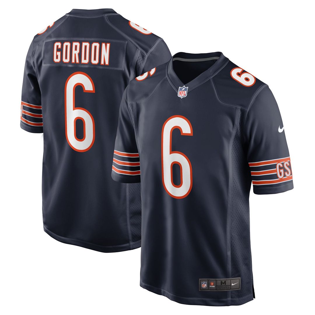 Men's Chicago Bears Kyler Gordon Nike Navy Game Player product image 1