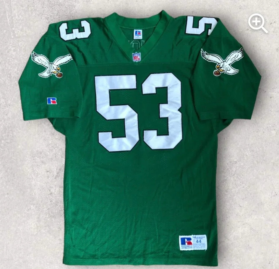Bill Romanowski Philadelphia Eagles NFL Mitchell & Ness Jersey Green product image 2, provided for visual reference and