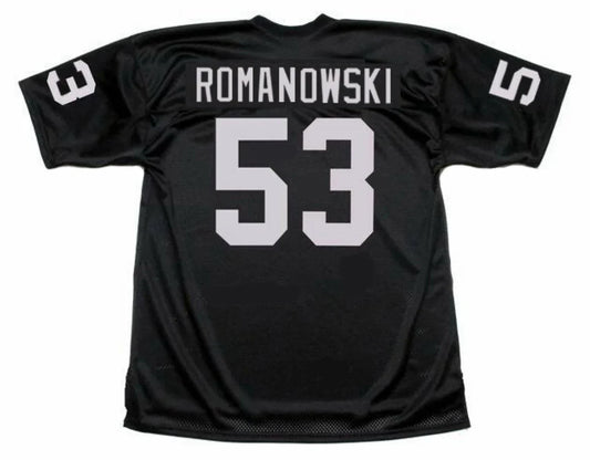Bill Romanowski Oakland Raiders Mitchell & Ness Jersey Black product image 1, provided for visual reference and product
