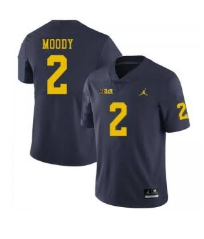 Jake Moody Michigan Wolverines Official NCAA Jersey #2 Blue product image 1, provided for visual reference and product